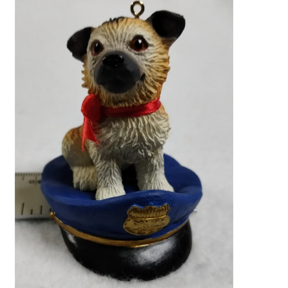 American Greetings Policeman Dog Ornament Police Hat Puppy Christmas Decor‎
